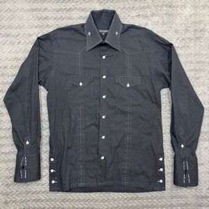 Bogosse Dress Shirt Men 3 Black Long Sleeve Button Up Western Casual